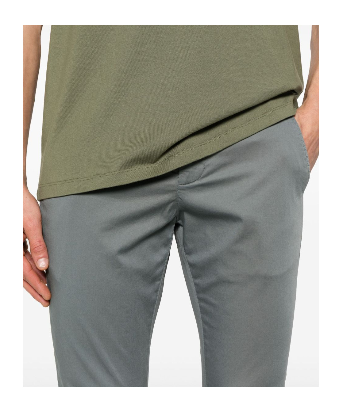Dondup Grey Gaubert Chinos Pants In Gray