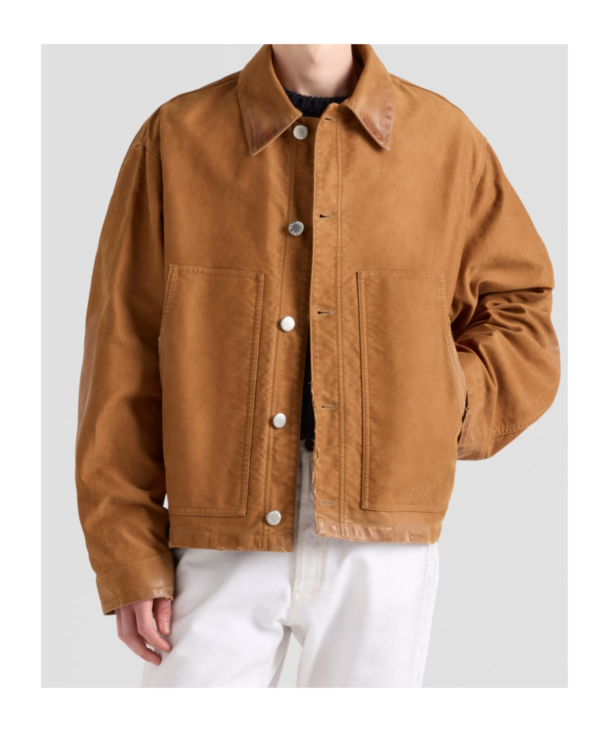 Prada Leather Jacket In Brown