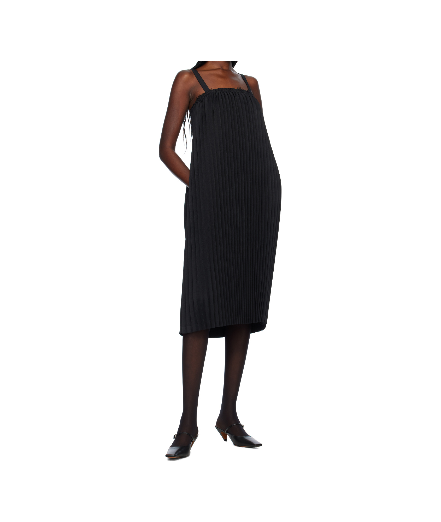 COMME DES GARÇONS GABARDINE MIDI DRESS