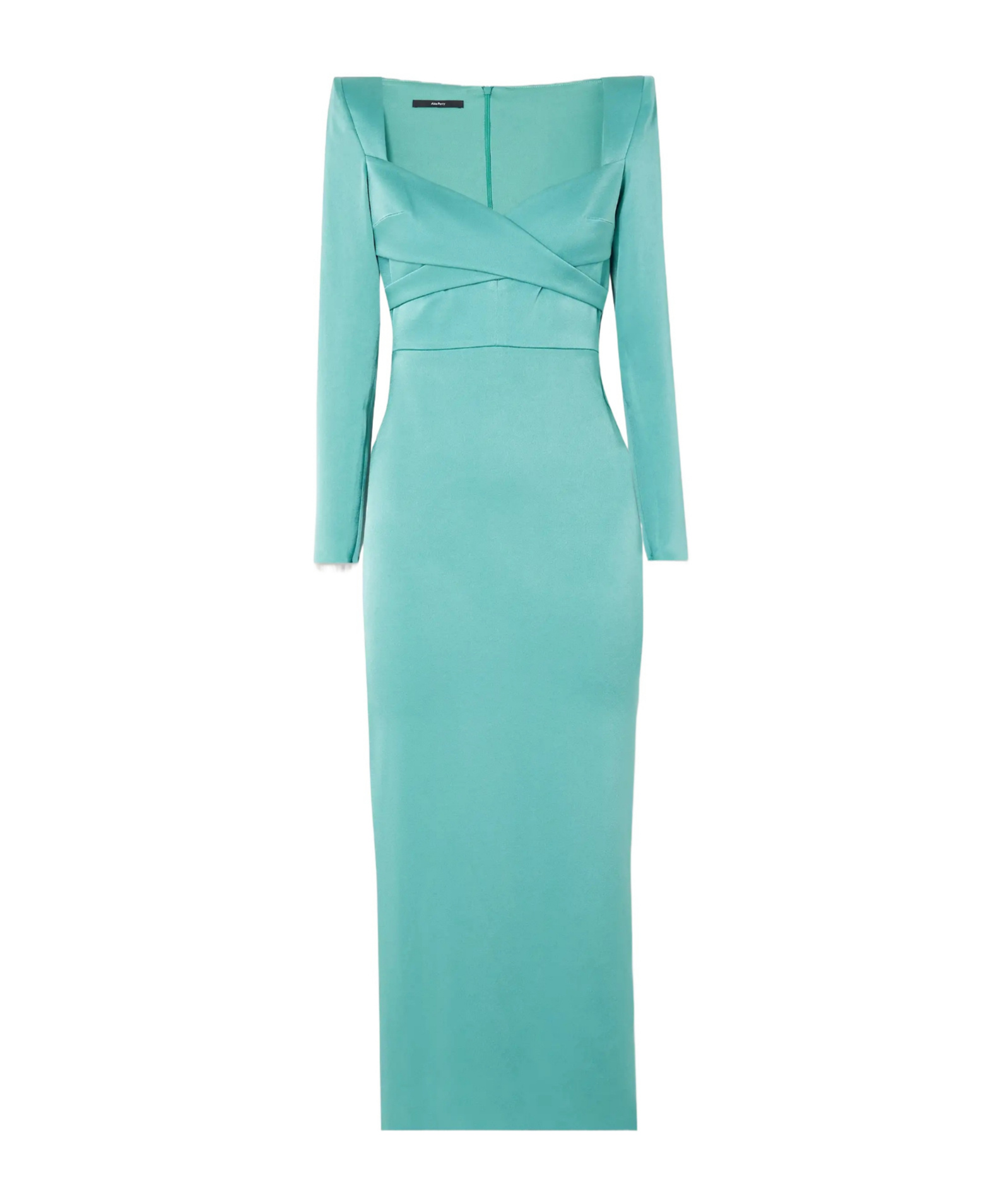 Alex Perry Linden Wrap-effect Satin-crepe Midi Dress In Green
