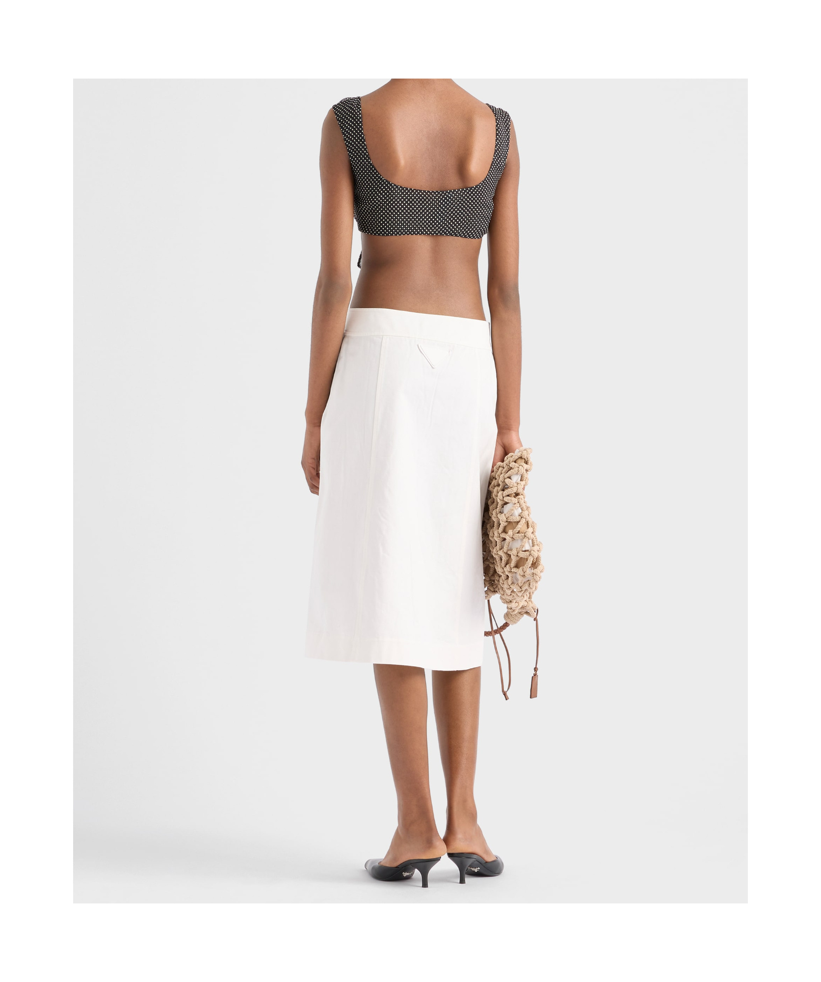 Prada Cotton Gabardine Skirt In White