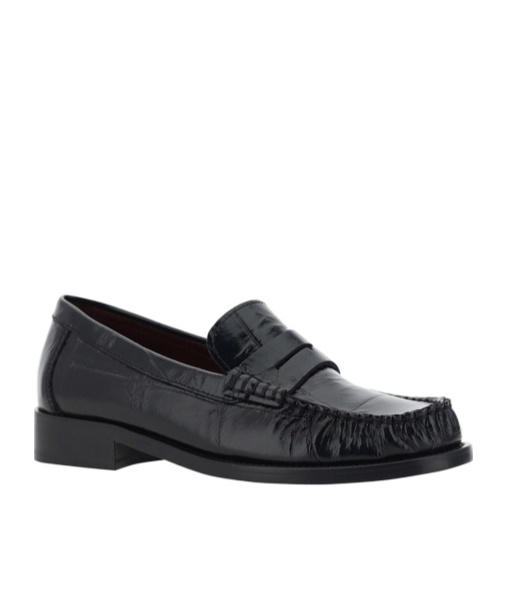Paris Texas Loafer Shoes In Black Maxi Croco-embossed Leather In Black