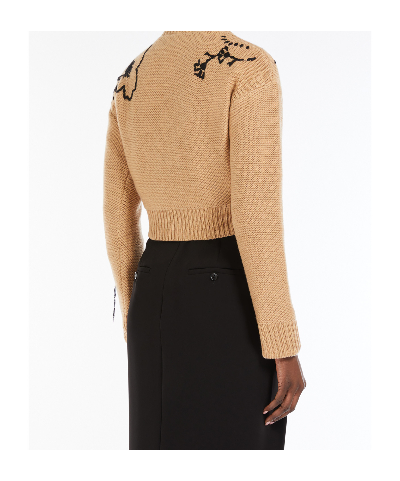 Max Mara Short Wool And Cashmere Jumper In Nude