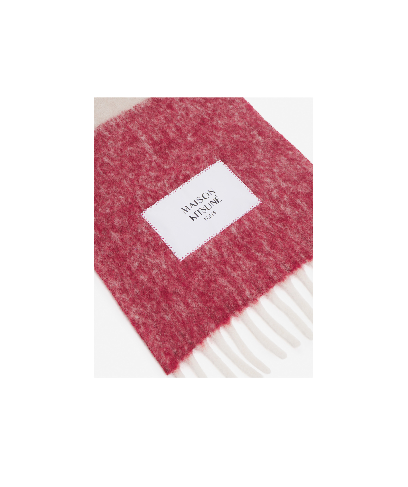 Maison Kitsuné Striped Scarf In Pink