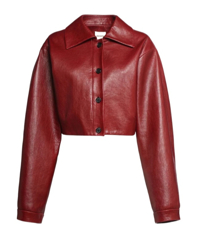 Khaite Sue Cropped Leather Jacket