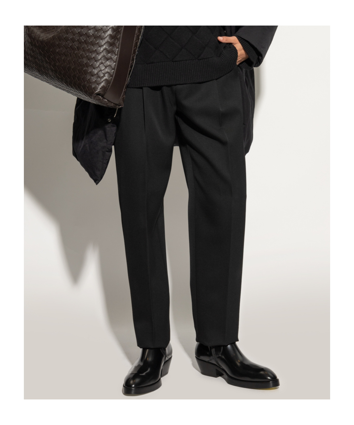 Bottega Veneta Dalton Leather Ankle Boots In Black