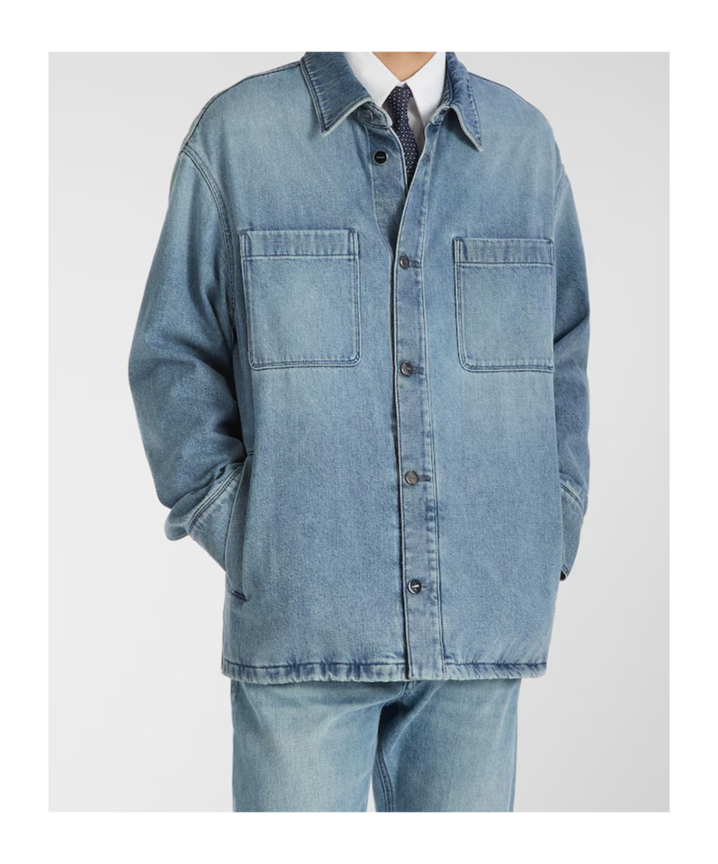 Fendi Light Blue Denim Shirt In Blue