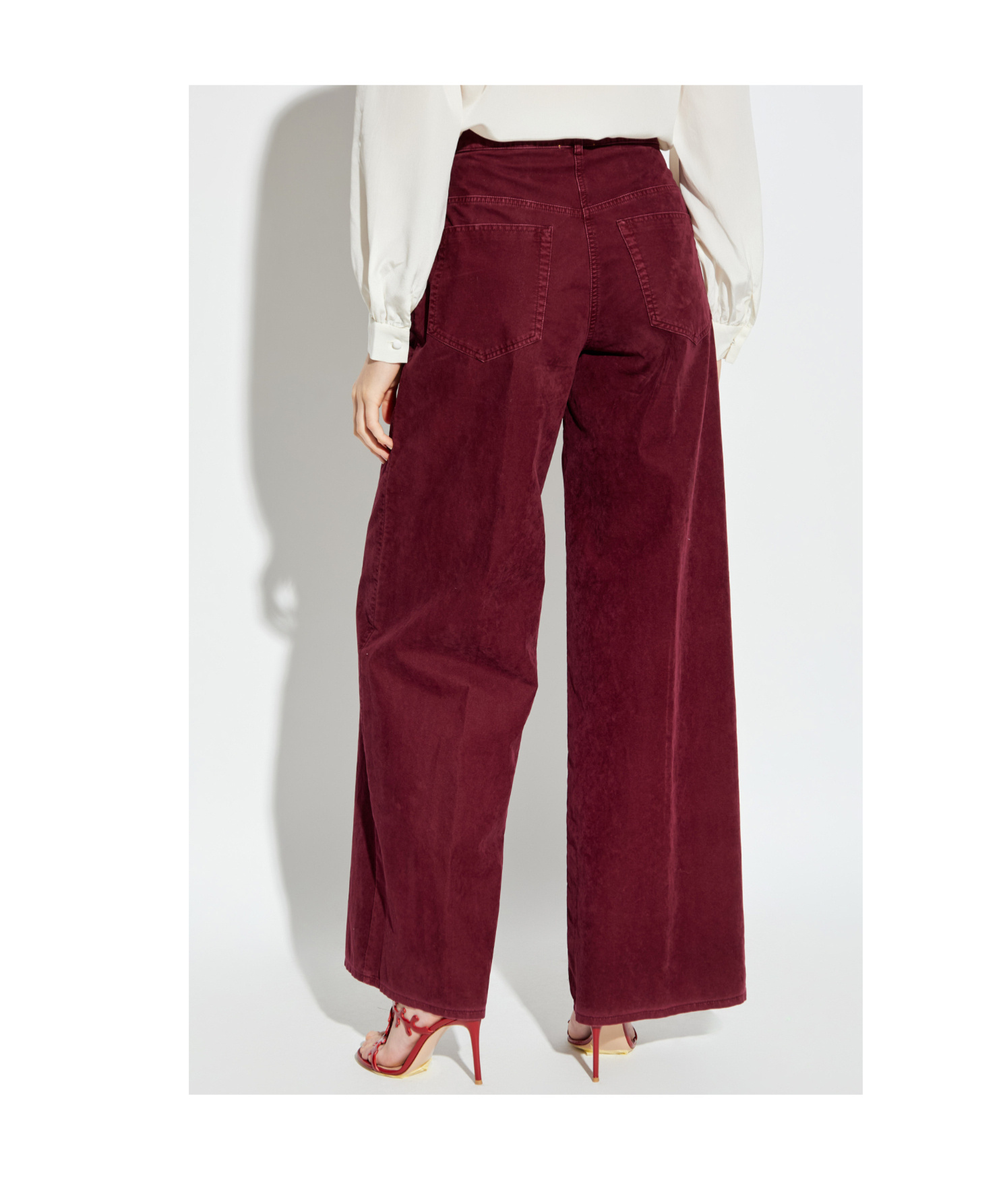 Forte Forte Casual Pants With Belt Loops In Burgundy