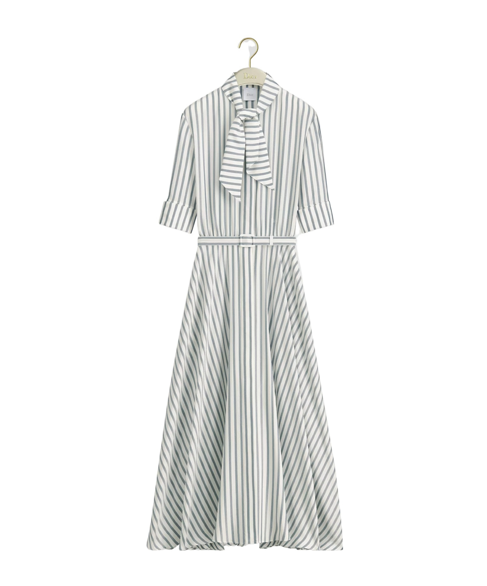 Dior Mid-length Belted Dress In Gray