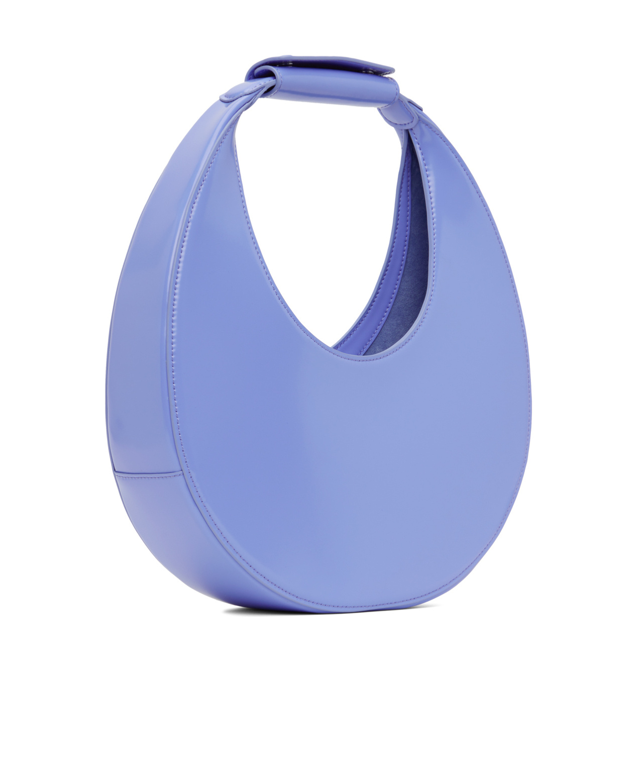 Staud Stitched Moon Handbag In Blue