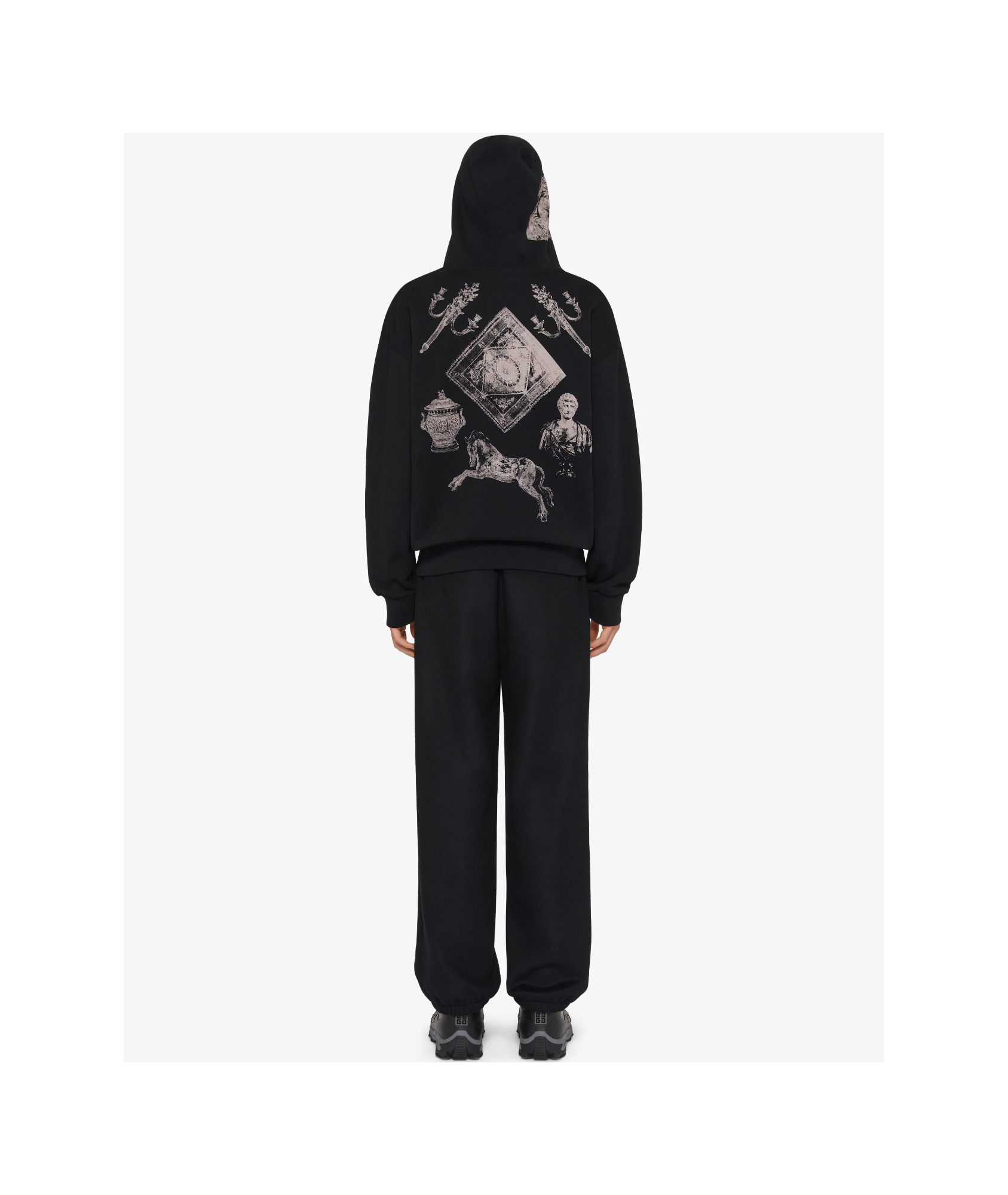 GIVENCHY HOODIE IN FLEECE WITH HUBERT OBJECTS PRINT