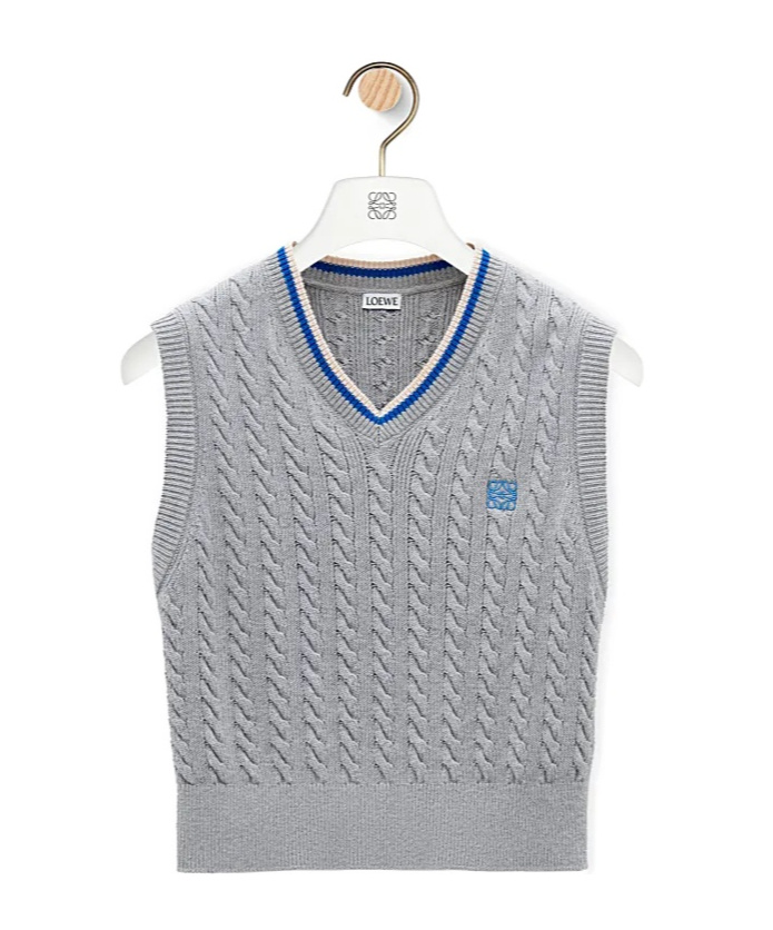 Loewe Vest In Cotton In Gray