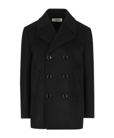 Celine Long-sleeved Coat In Black
