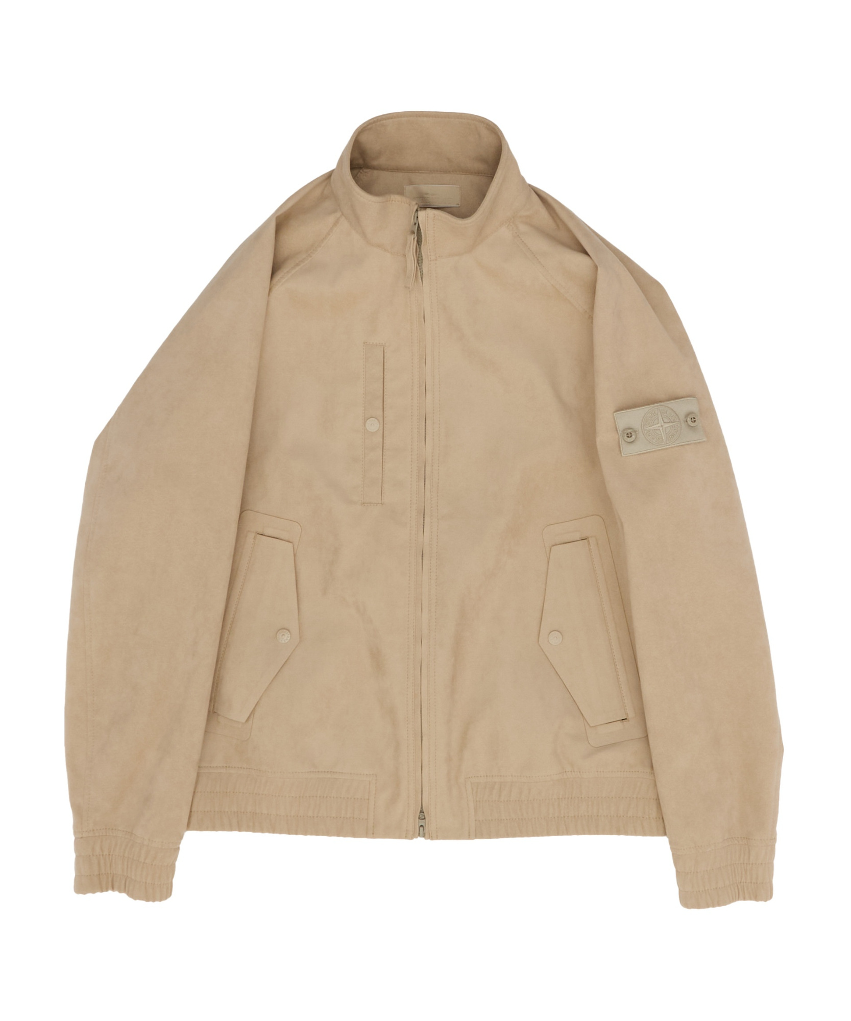 Stone Island Alcantara Ghost Bomber Jacket In Nude