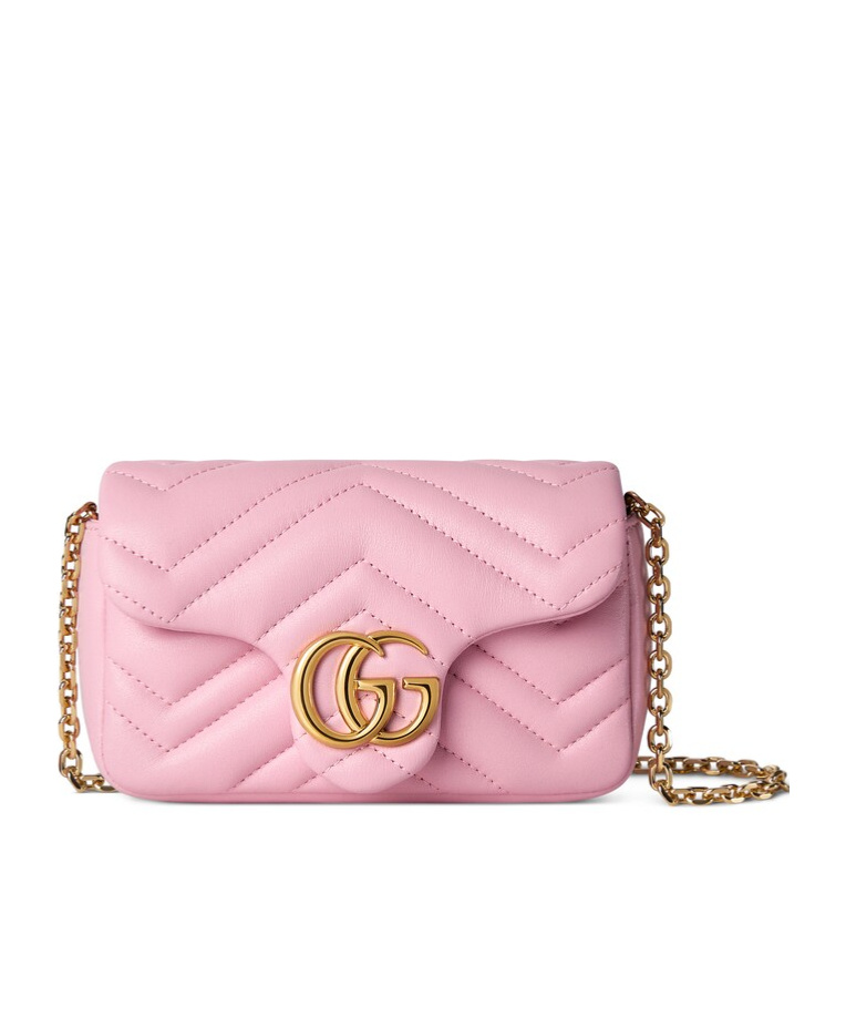 Gucci Gg Marmont Mini Shoulder Bag In Pink