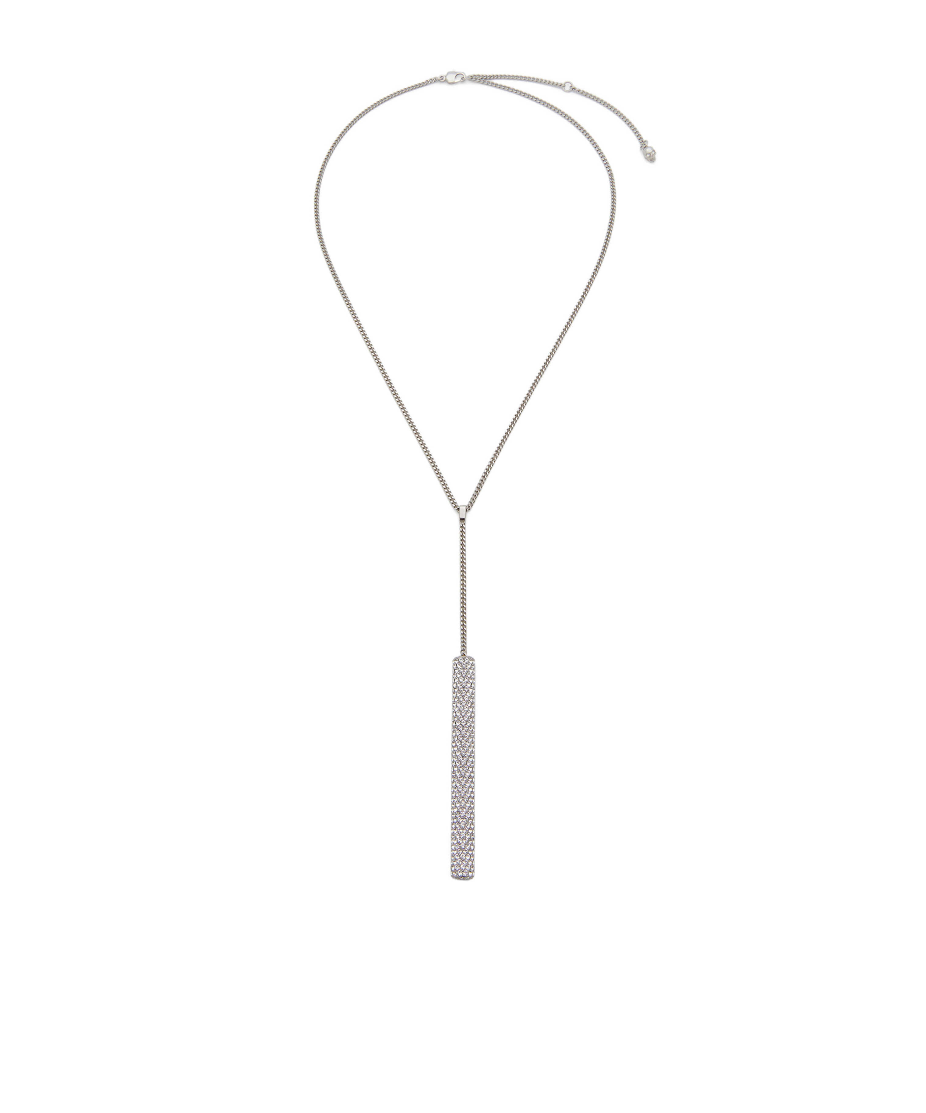 Alexander Mcqueen T-chain Necklace In Gray