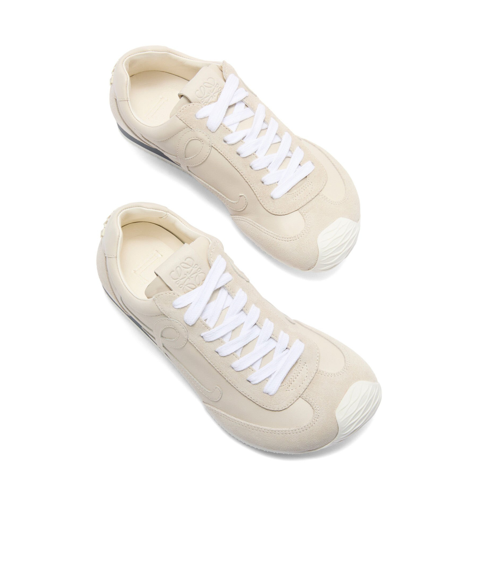 Loewe Ballet Runner Leather And Suede Sneakers In White