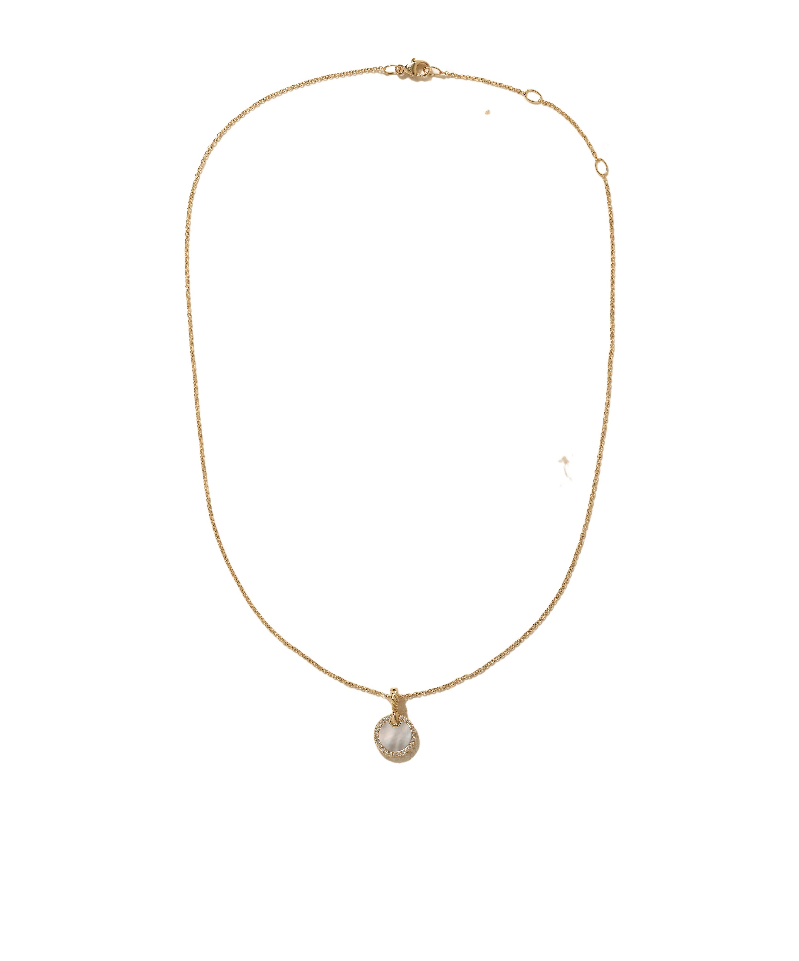 David Yurman Elements 18-karat Gold, Mother-of-pearl And Diamond Necklace