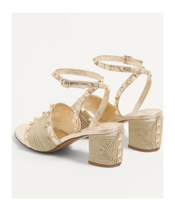 Valentino Garavani Rockstud Sandal In Laminated Nappa With Cornely Embroidery 60mm Woman Platinum 41 In Platinum Color