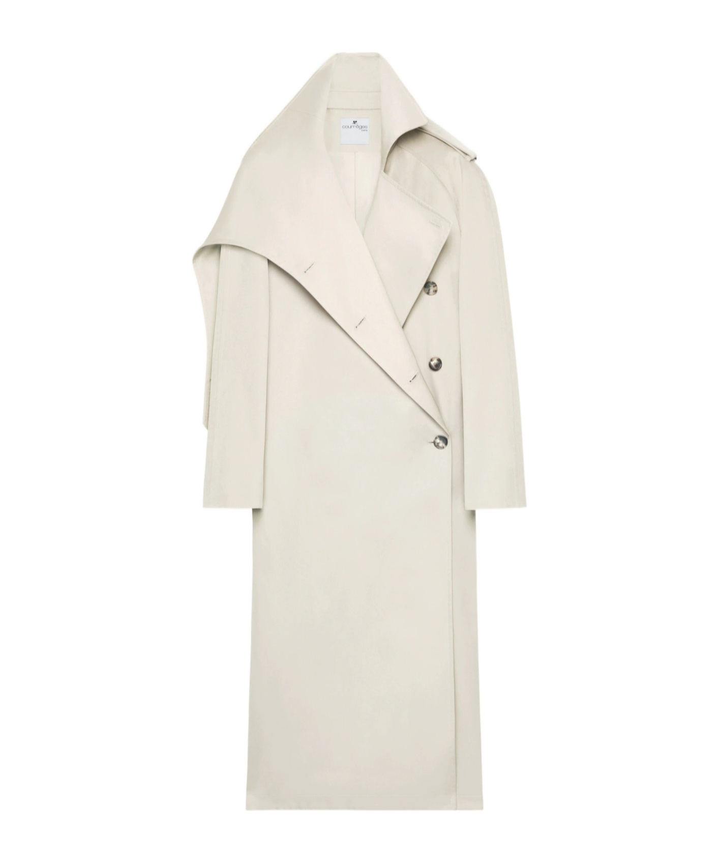 Courrèges Oblique Cotton Trench Coat In White