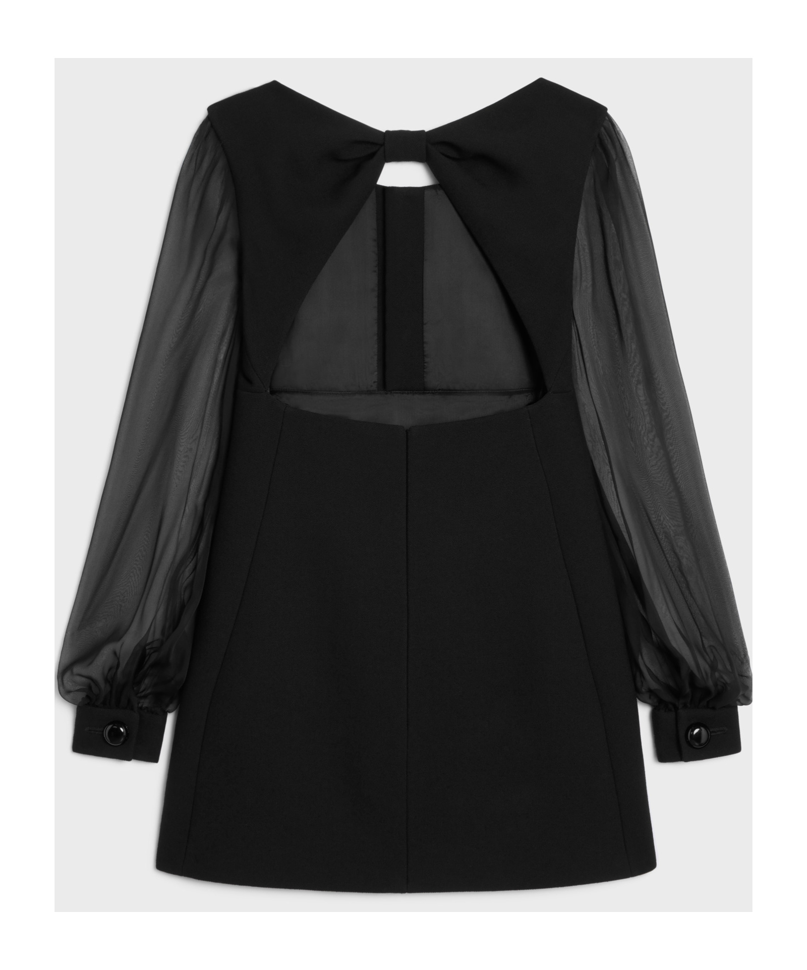 Celine Long-sleeved Wool Dress In Black