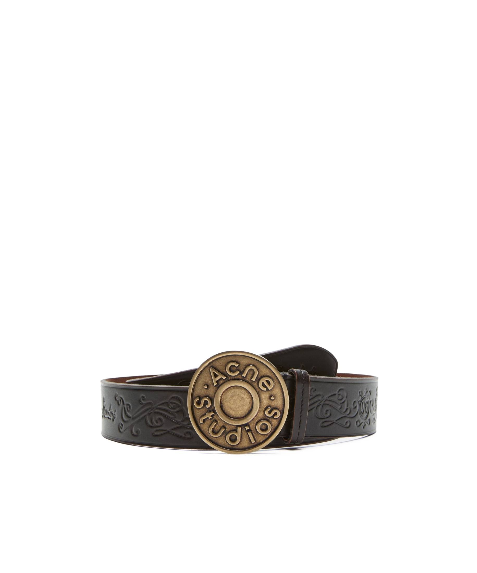 Acne Studios Logo-buckle Leather Belt In Black