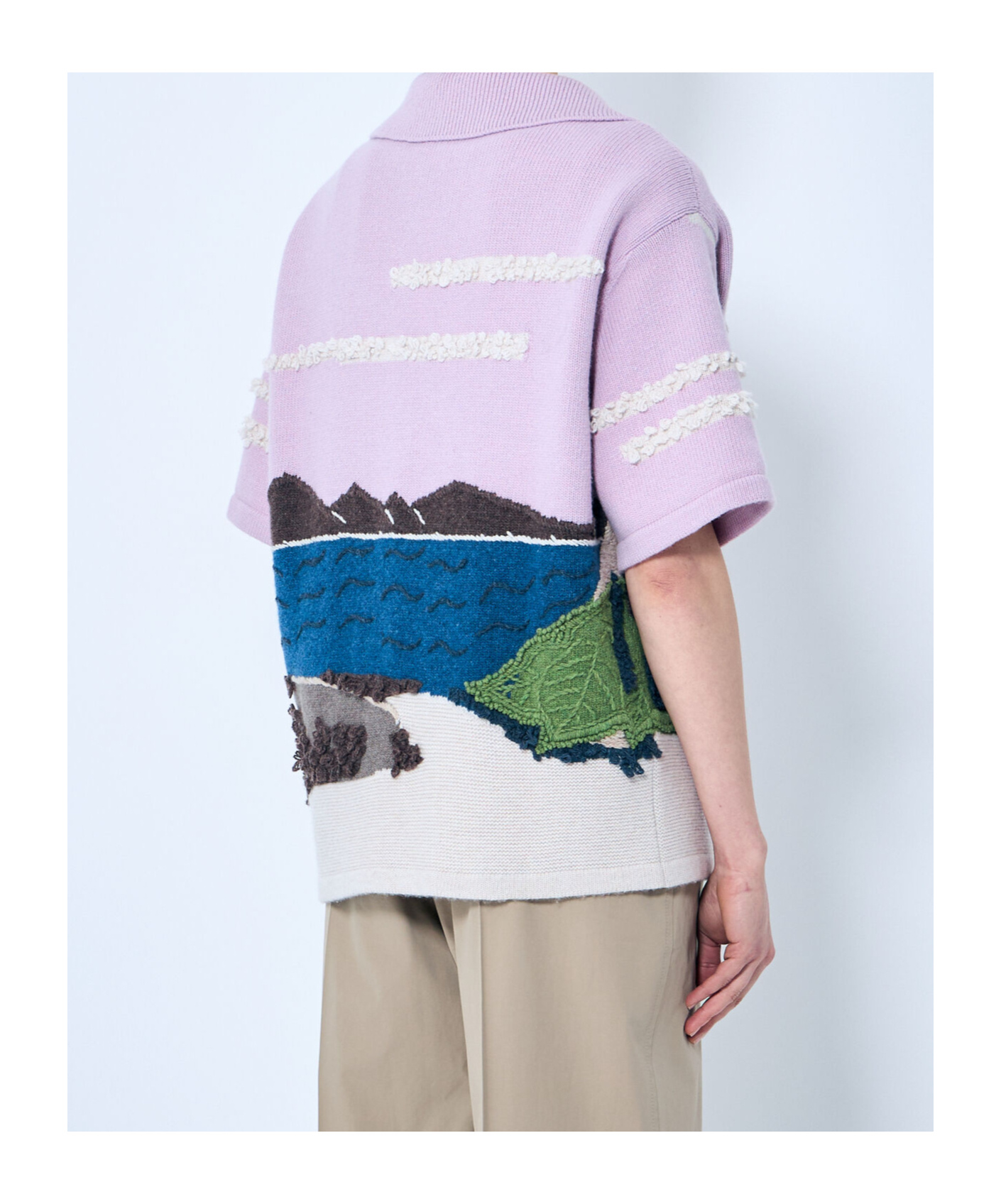 Bottega Veneta Intarsia Knit Shirt In Multicolor
