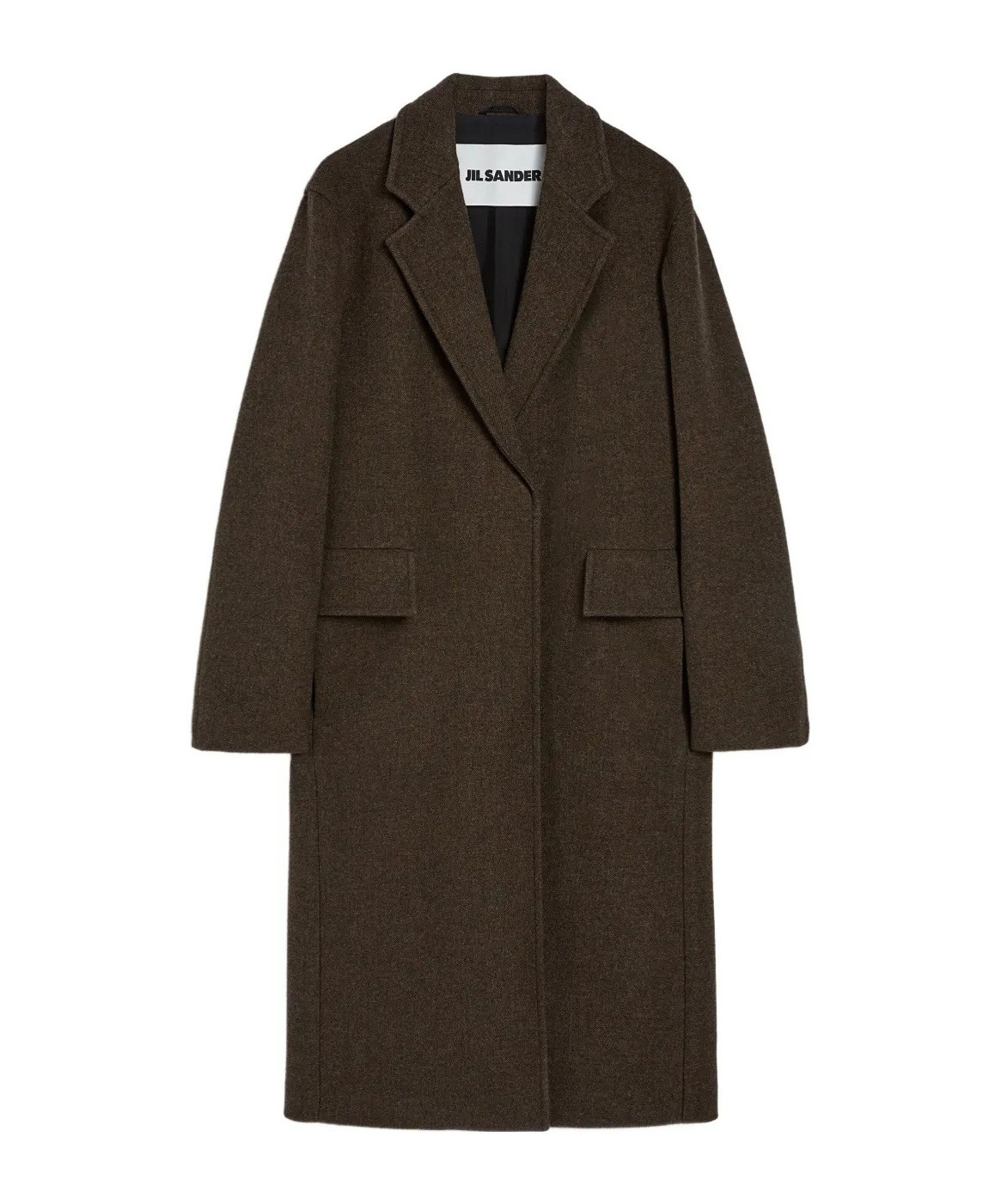 Jil Sander Mélange-effect Coat In Brown