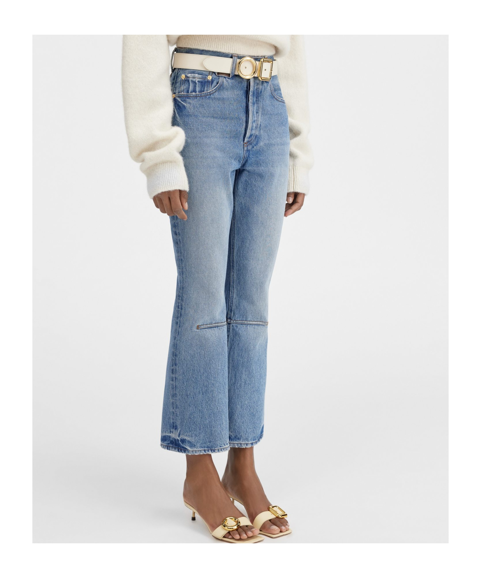 Jacquemus Cropped Flared Jeans In Blue
