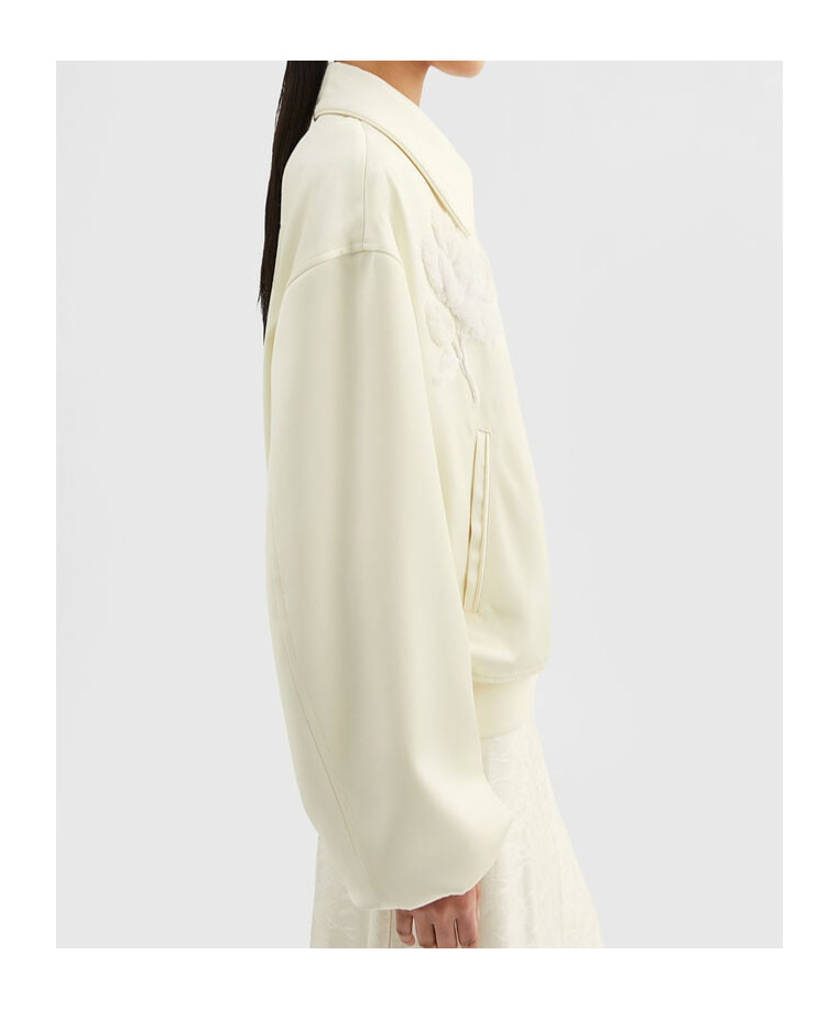Jil Sander Duchess Embroidered Bomber Jacket In Neutral