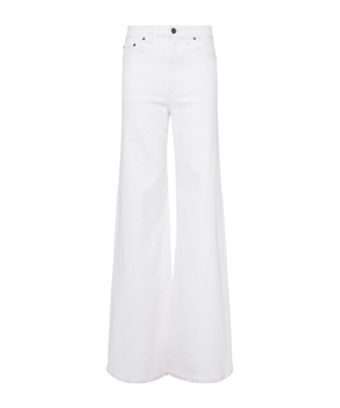 Khaite Dane Denim High Rise Jeans In White