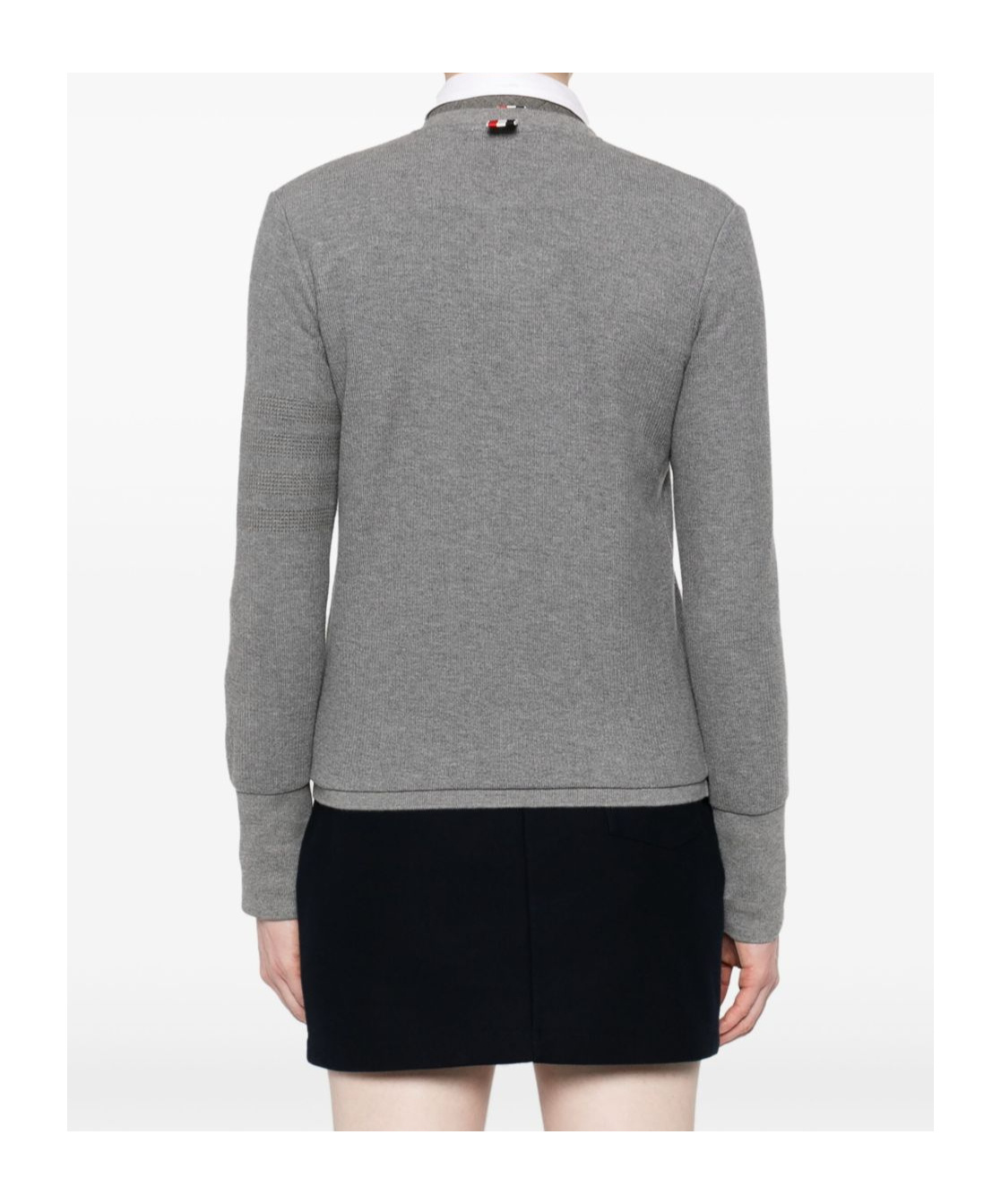 Thom Browne Long-sleeved Cardigan In Gray