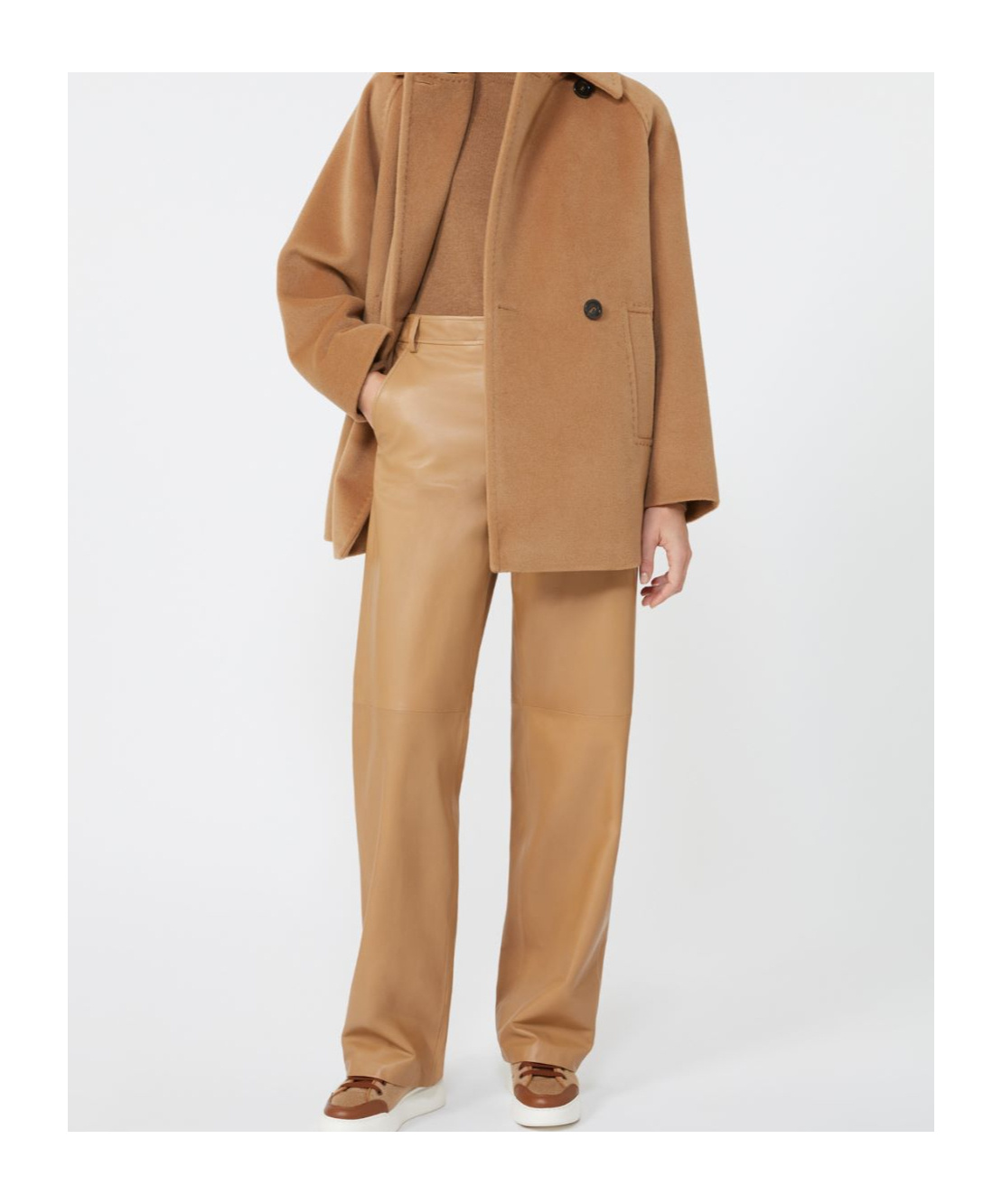 Max Mara Double-breasted Wool Peacoat In Brown