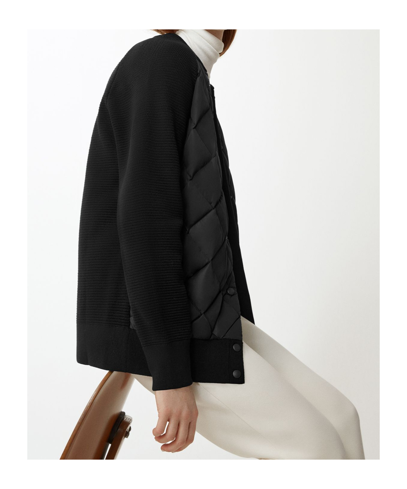 Shop Canada Goose Long-sleeved Quilted Down Jacket In Black