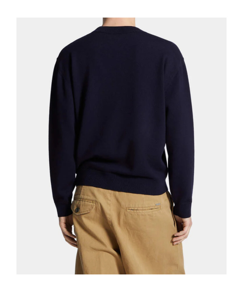 Dsquared2 Wool Pullover With Logo In Black