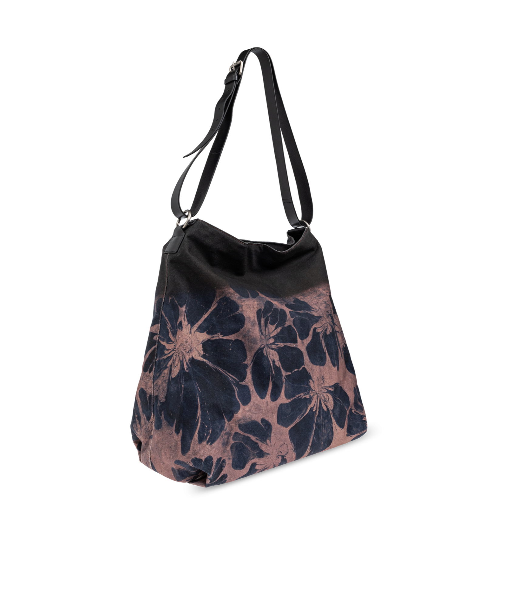 Dries Van Noten Mens Rust Floral-print Cotton Shoulder Bag In Black