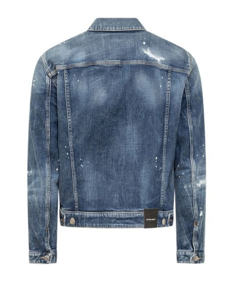 Dsquared2 Distressed Denim Jacket With Button-up Front In Blue