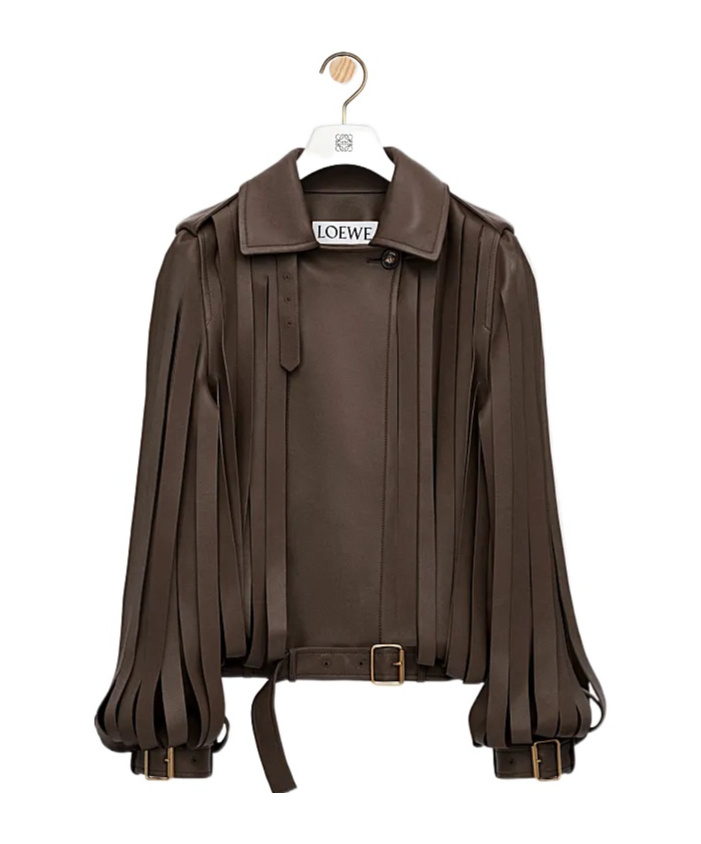 Loewe Nappa Leather Jacket In Brown