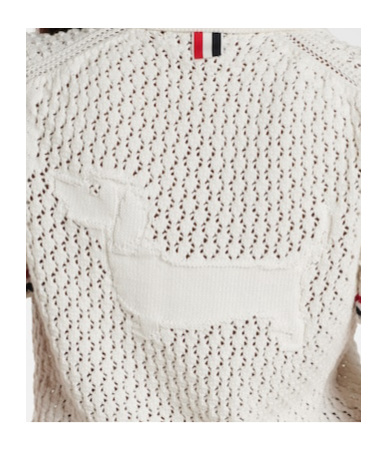 Thom Browne Openwork Knit Sweater In White