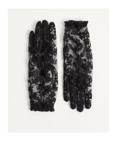 Valentino Garavani Floral-lace Gloves In Black