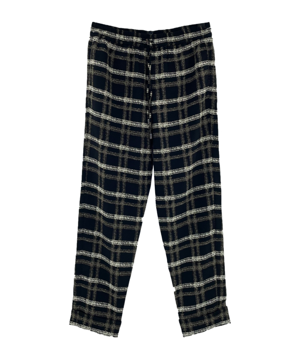 Shop Armani Jeans Contrasting Plaid Casual Pants In Black