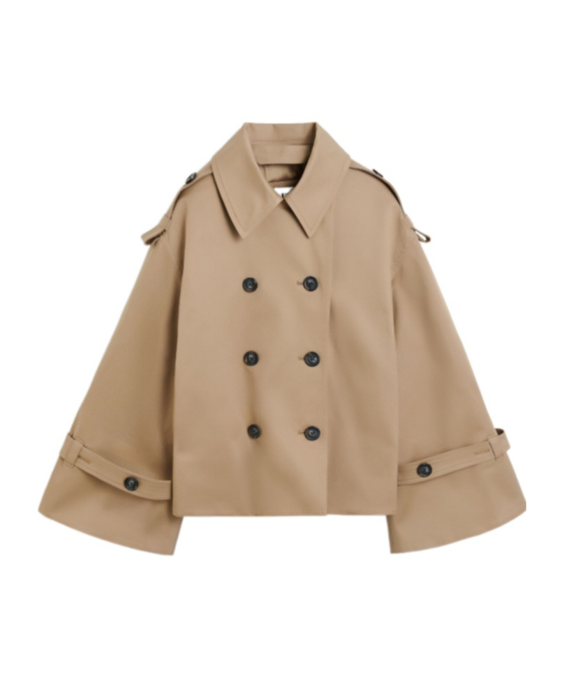 By Malene Birger Alisandra Cropped Organic Cotton Trench Coat In Fosil