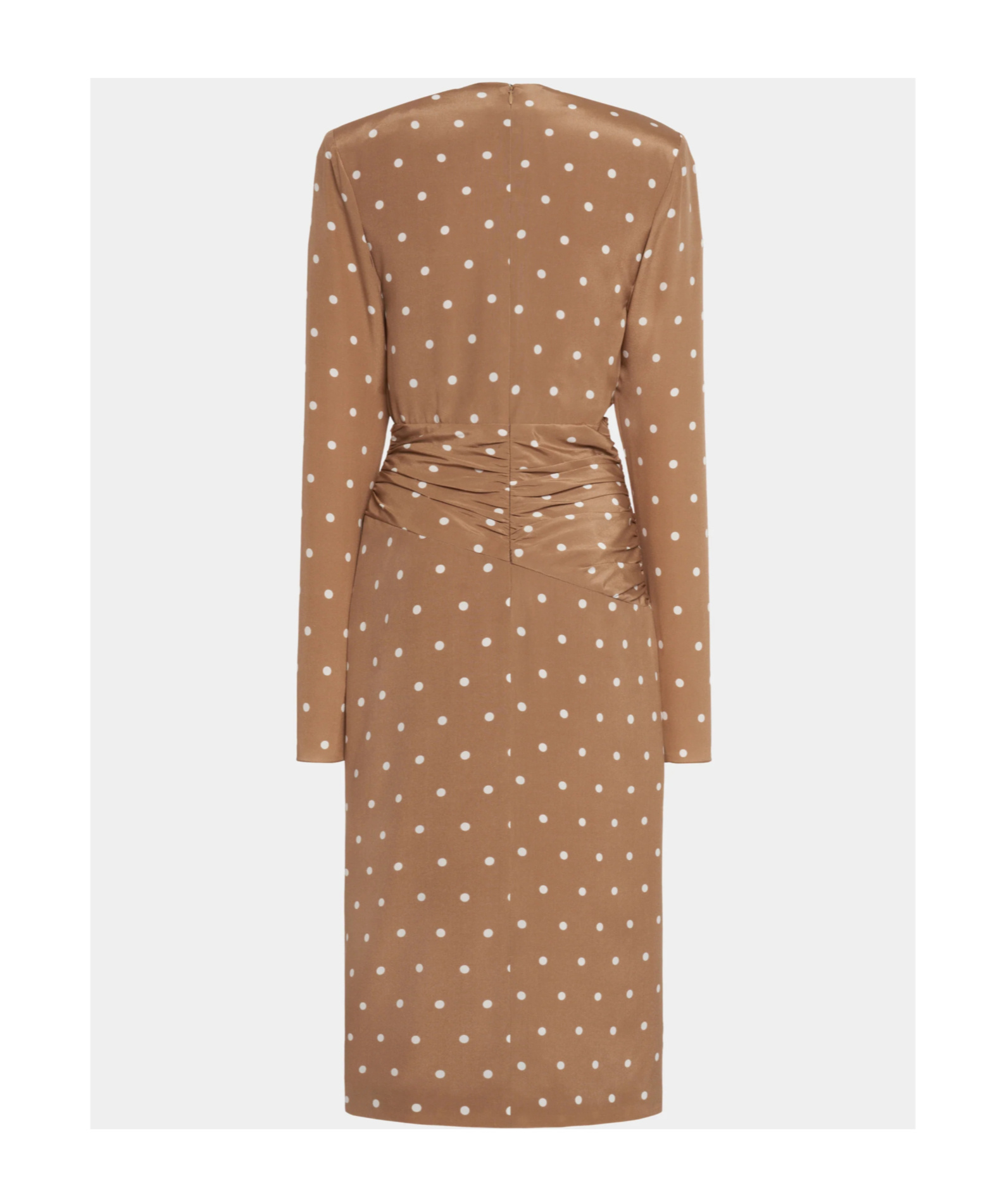 Alessandra Rich Polka Dot Dress With Volant In Brown