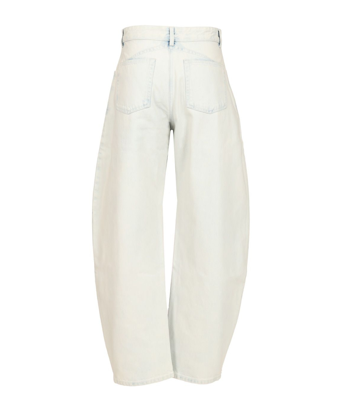 Alaïa Rounded Jeans Light Blue In White