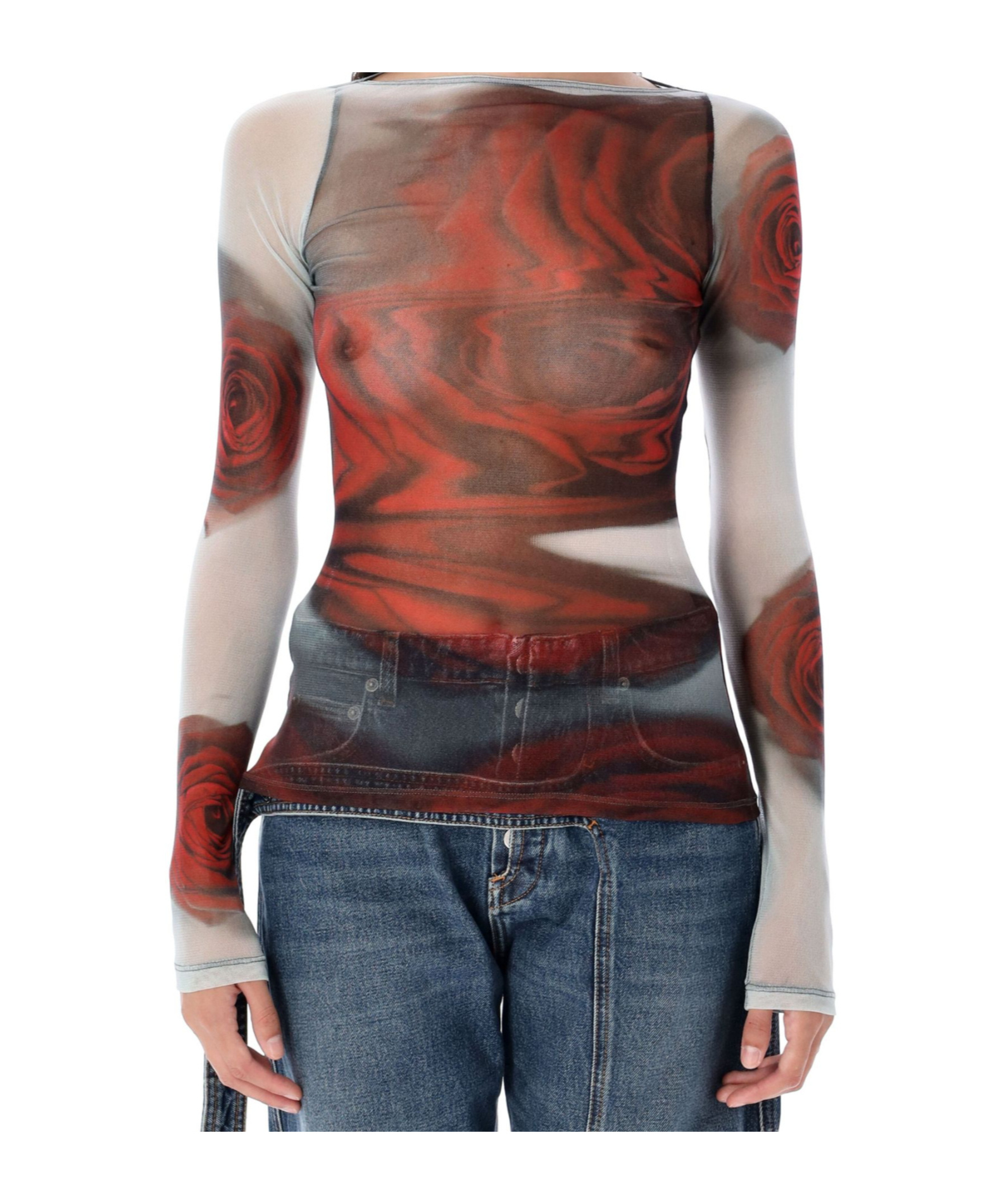 Jean Paul Gaultier Rose T-shirt In Multi