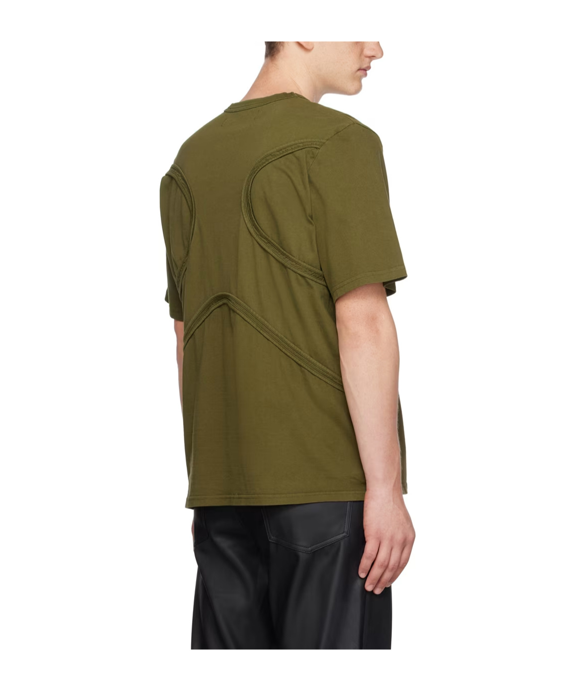 Misbhv X Decorative-stitch Cotton T-shirt In Green
