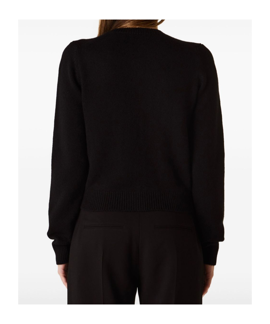 Khaite Long-sleeved Knitted Cardigan In Black