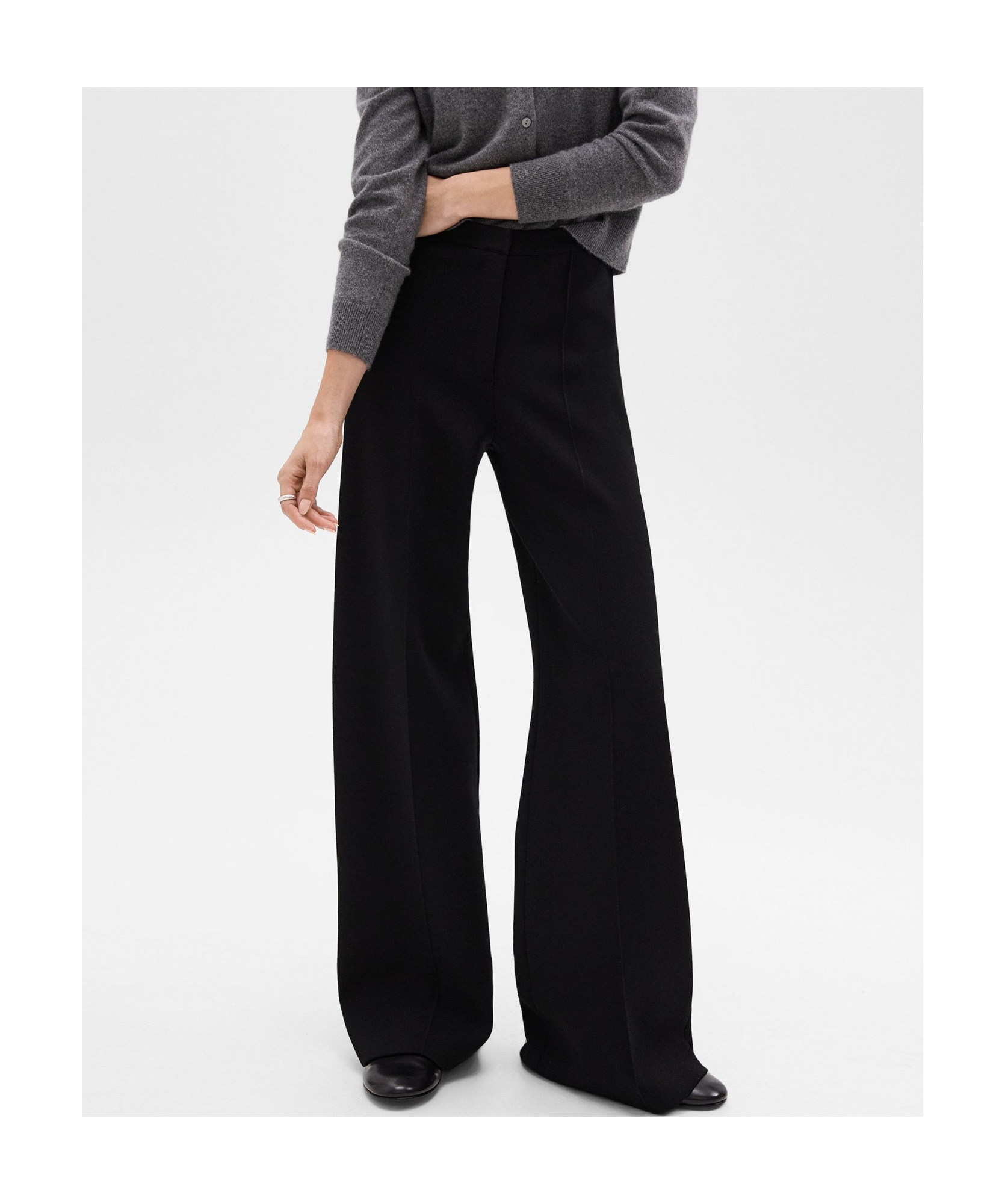 Theory High-waisted Trousers In Black