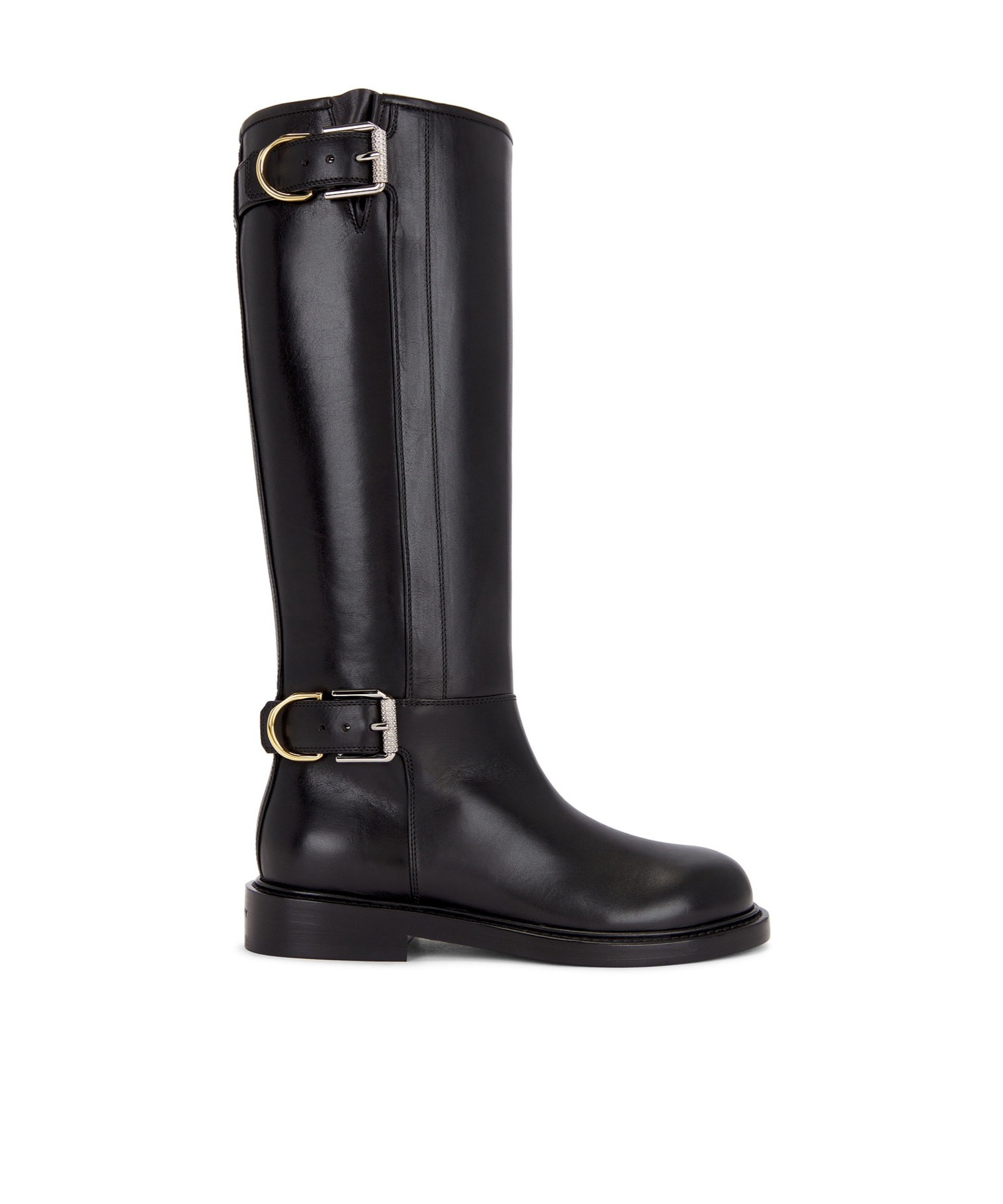 Givenchy Voyou Leather Buckle Tall Moto Boots In Black