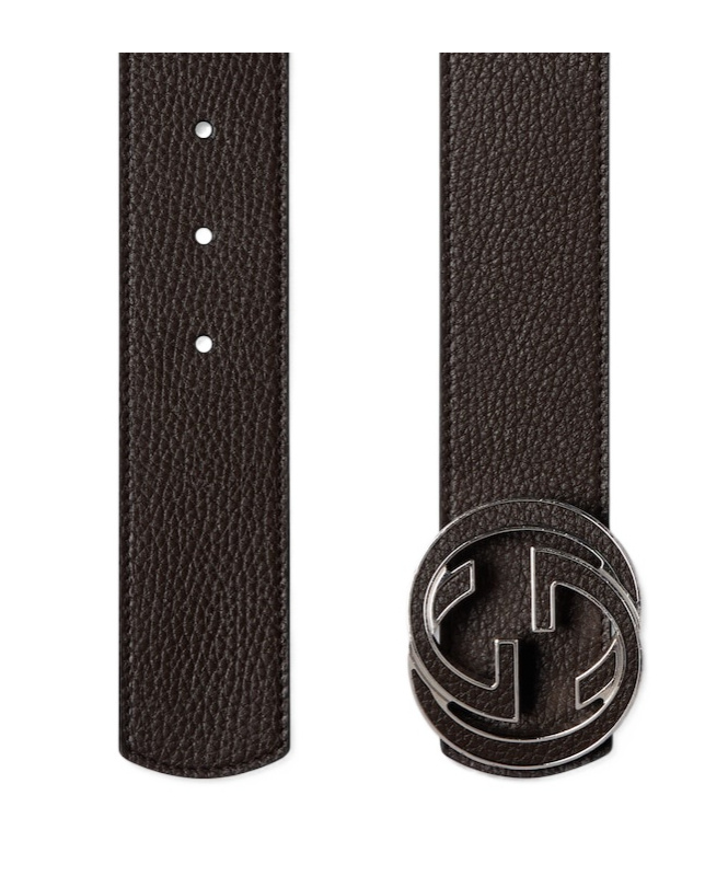 Gucci Reversible Belt With Interlocking G Buckle In Black